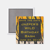 Aimant Motif imprimé tigre noir et orange Monogram (Recto/Verso)