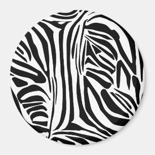 Aimant Motif Imprimé Zèbre Noir et Blanc Audacieux