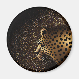 Aimant Motif Jaguar Doré