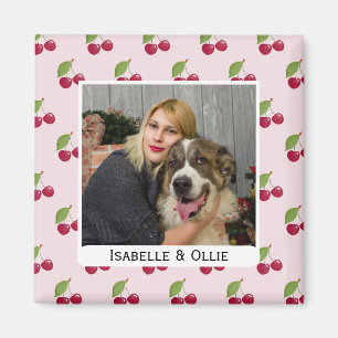 Aimant Motif joli cerise Photo personnalisée