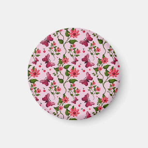 Aimant Motif joli papillon Cerise, Fruit Kawaii brillant