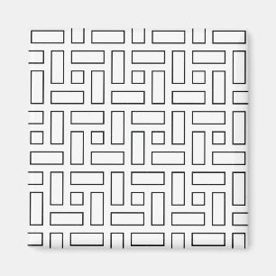 Aimant Motif linéaire noir et blanc - blanc