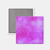 Aimant Motif Mandala violet désorganisé (Recto/Verso)