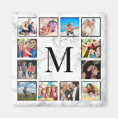 Aimant Motif Marbre blanc en pierre (Devant)