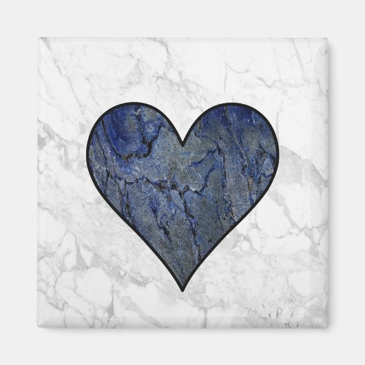 Aimant Motif marbré en pierre bleue (Devant)