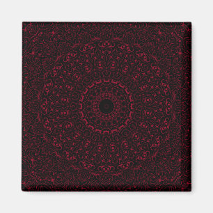 Aimant Motif Médaillon Rouge Bourgogne et Noir