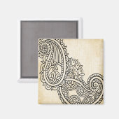Aimant Motif Mehndi Beige (Recto/Verso)