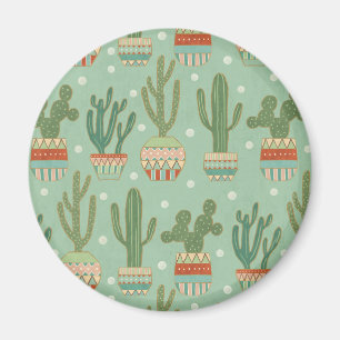 Aimant Motif mis en pot de cactus d'étape de Geo de