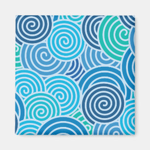 Aimant Motif moderne à spirale bleue
