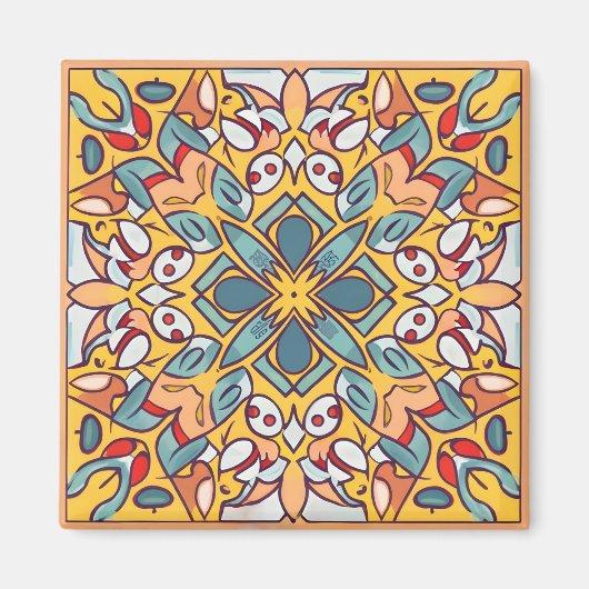 Aimant motif mosaïque (Devant)