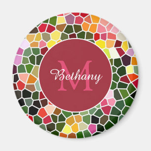 Aimant Motif mosaïque coloré personnalisé