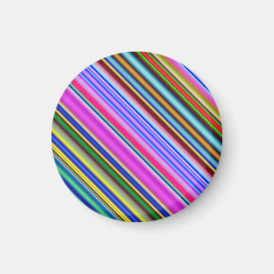 Aimant Motif multicolore vibrant et attirant de rayures