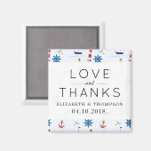 Aimant Motif nautique, Motif marin, Mariage (Recto/Verso)