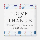 Aimant Motif nautique, Motif marin, Mariage (Devant)