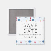 Aimant Motif Nautique, Motif Marine, Enregistrer La Date (Recto/Verso)