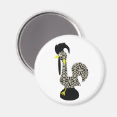 Aimant Motif noir, Galo de Barcelos (Recto/Verso)