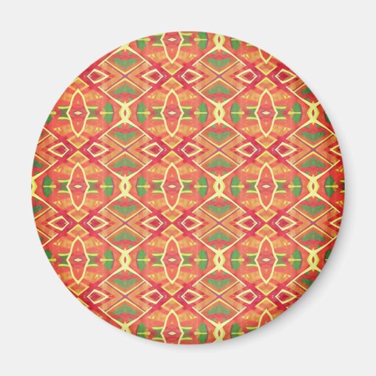 Aimant Motif orange et vert (Devant)