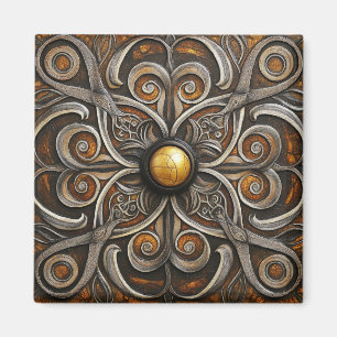 Aimant Motif ornementé avec centre doré