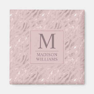 Aimant Motif Pailleté Rose Pâle Doré Clair Personnalisé