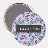 Aimant Motif paisible Kitty avec prénom (Recto/Verso)