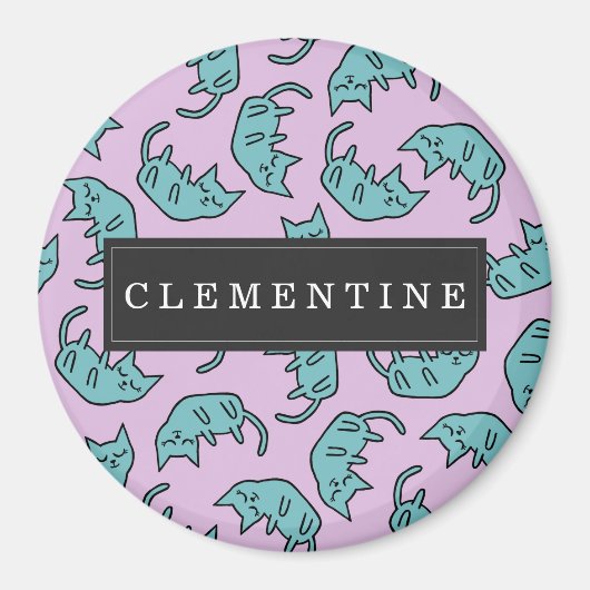 Aimant Motif paisible Kitty avec prénom (Devant)
