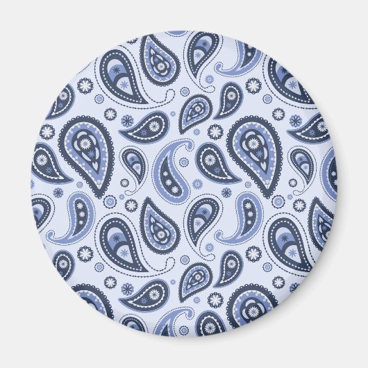 Aimant Motif Paisley Bleu (Devant)