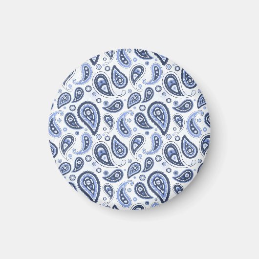 Aimant Motif Paisley Bleu (Devant)