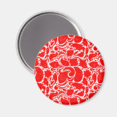Aimant Motif paisley rouge (Recto/Verso)