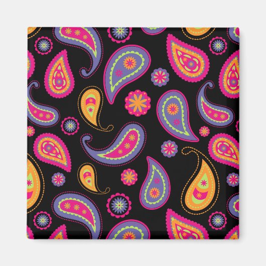 Aimant Motif Paisley sans couture Coloré (Devant)