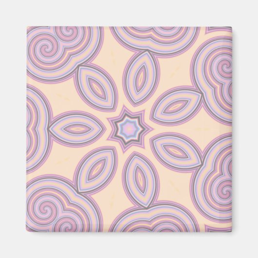 Aimant Motif Pastel Pink & Purple Kaleidoscope (Devant)