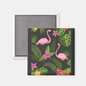 Aimant Motif Peacock rose avec Fleur (Recto/Verso)