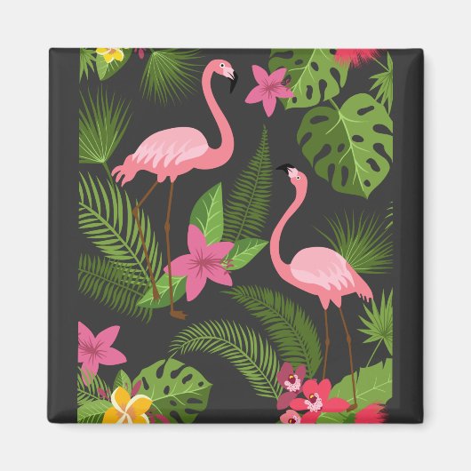 Aimant Motif Peacock rose avec Fleur (Devant)