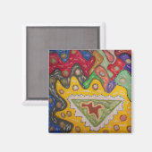 Aimant motif peinture type autochtone (Recto/Verso)