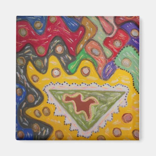Aimant motif peinture type autochtone (Devant)