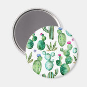 Aimant Motif Plante Cactus aquarelle (Recto/Verso)