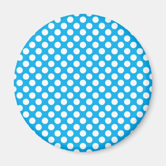 Aimant Motif pois bleu et blanc (Devant)
