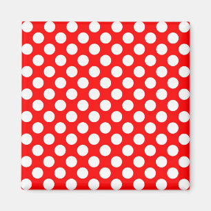 Aimant Motif pois rouge et blanc