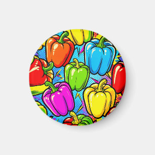 Aimant Motif poivrons Pop Art