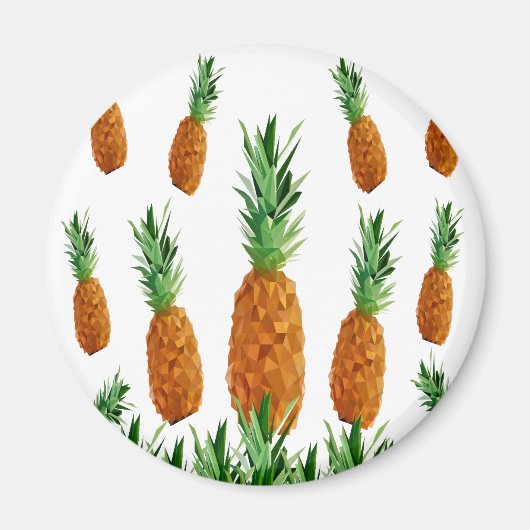 Aimant motif polygonal d'impression d'ananas (Devant)