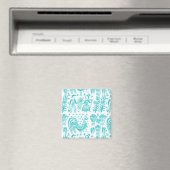 Aimant Motif Pyrex vintage - Papillon (Turquoise) (In Situ (Lave-vaisselle))