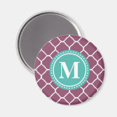 Aimant Motif Quatrefoil bleu Monogram Aqua (Recto/Verso)