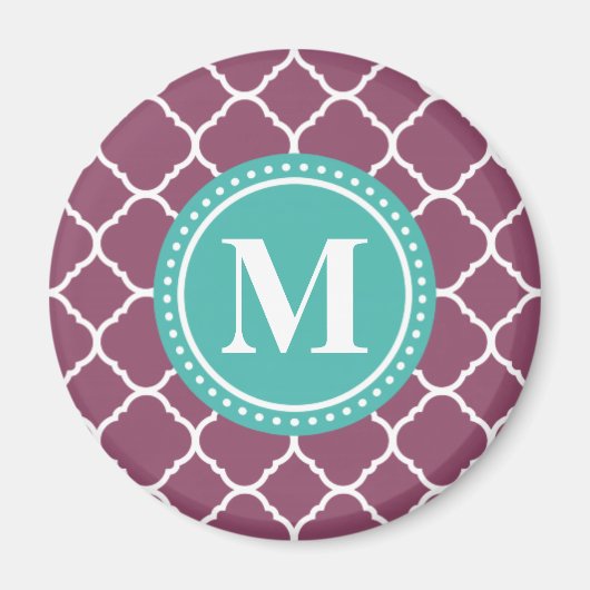 Aimant Motif Quatrefoil bleu Monogram Aqua (Devant)