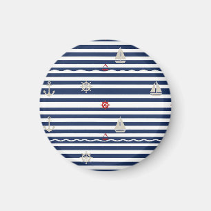 Aimant Motif rayé d'ancre de voilier nautique