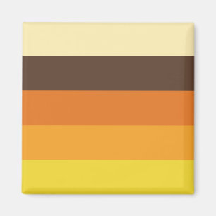Aimant motif rayé les années 70 rétro de couleur
