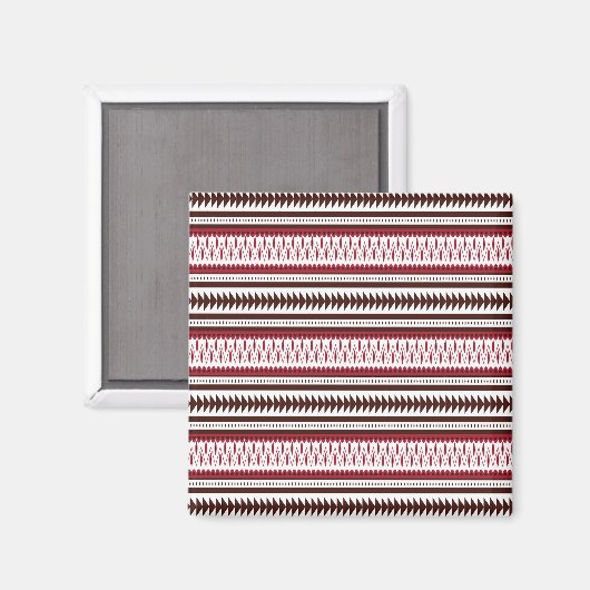 Aimant motif rayé rouge et blanc (Recto/Verso)