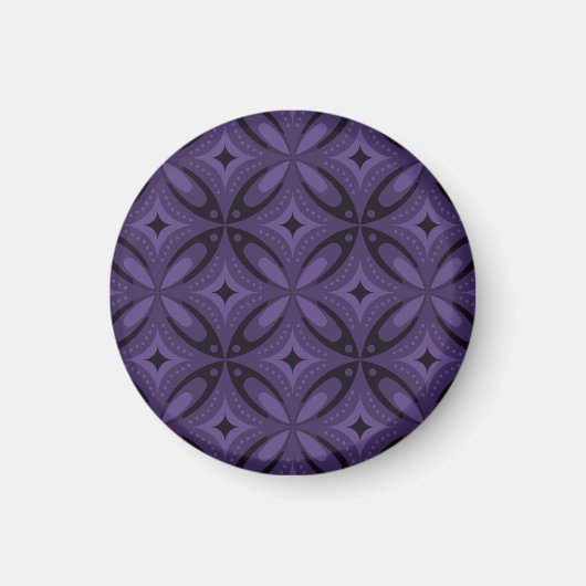 Aimant Motif Rétro de Couleur Violet Foncé (Devant)