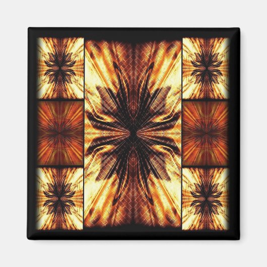 Aimant Motif Rétro Orange Et Brown (Devant)
