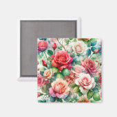 Aimant Motif Rose Fantaisiste (Recto/Verso)