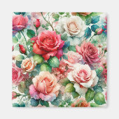 Aimant Motif Rose Fantaisiste (Devant)