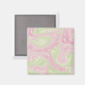 Aimant Motif rose vert à bille liquide (Recto/Verso)